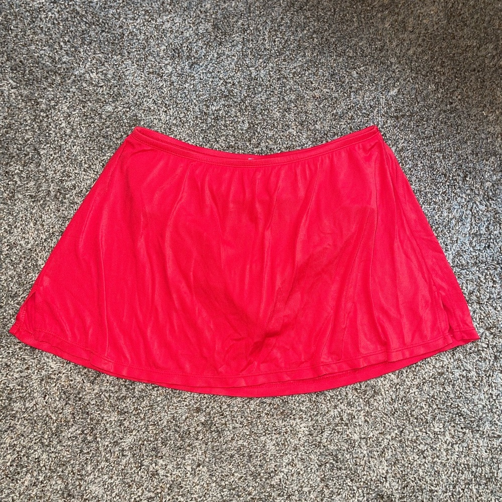 Lands' End Bright Red Swim Skirt